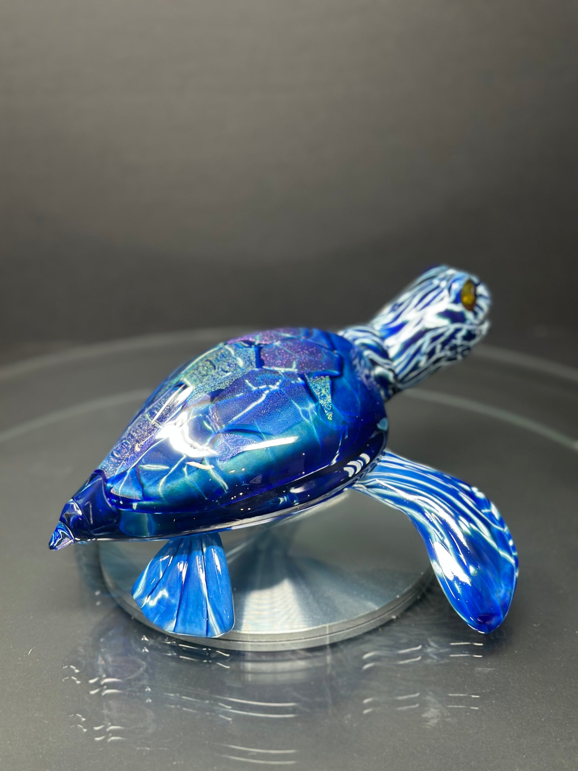 Pr Blue Turtle Blue Sea Turtle – Hopko Art Glass